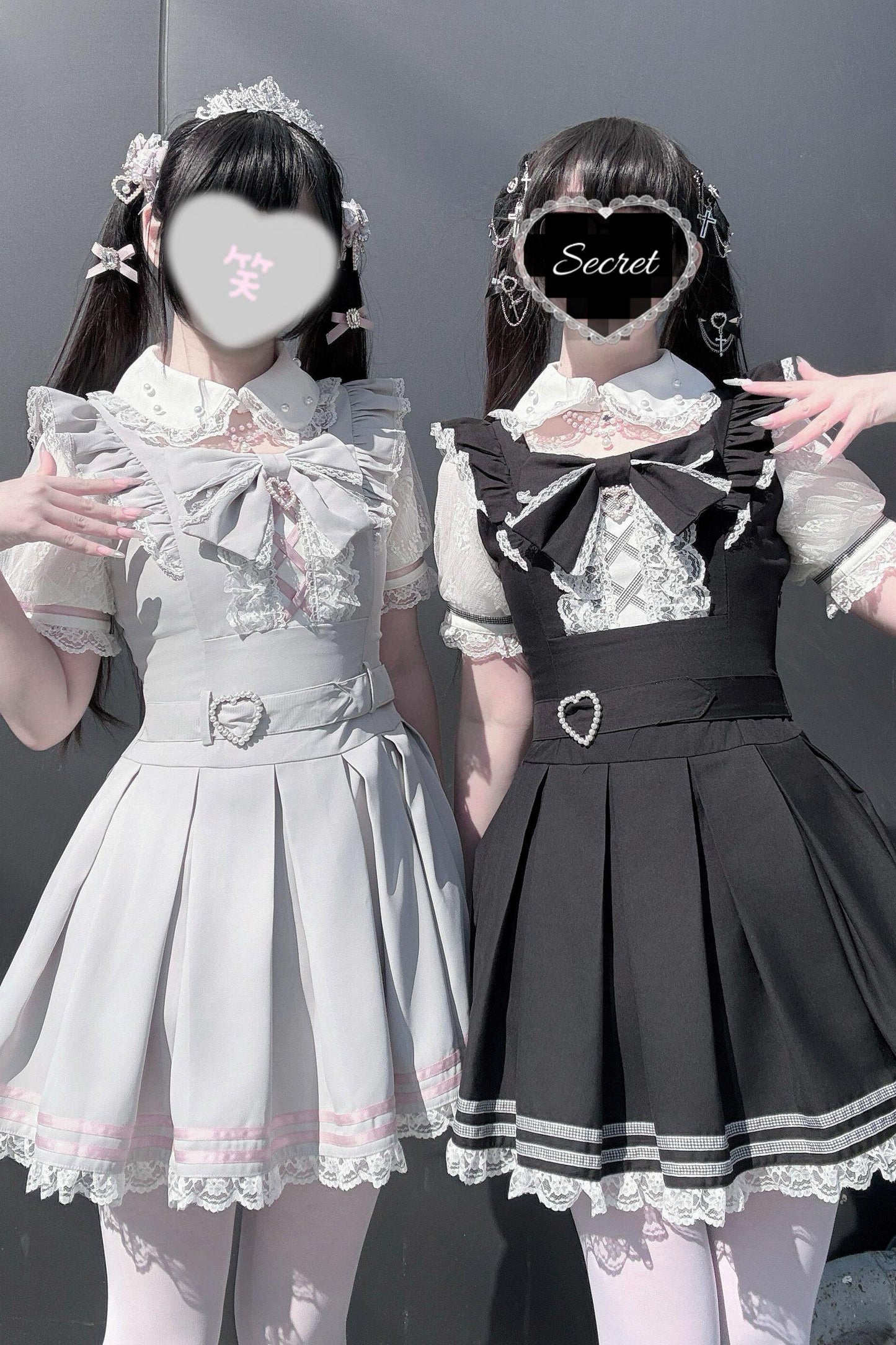 [Vorbestellartikel] Girly-Jirai-Kleid mit Perlen und Spitze