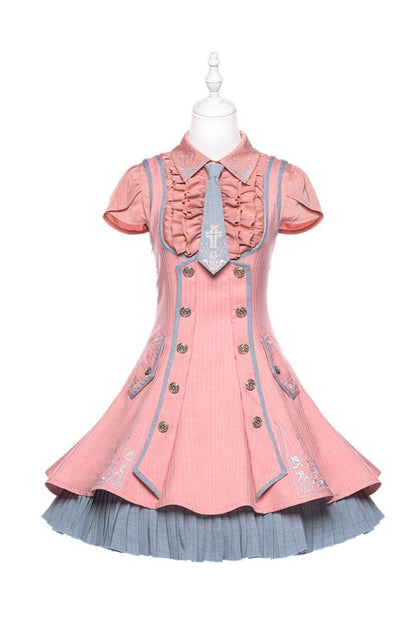 [Reserved product] Opera Shache Field Pink Blue College British Mant Dress Suit