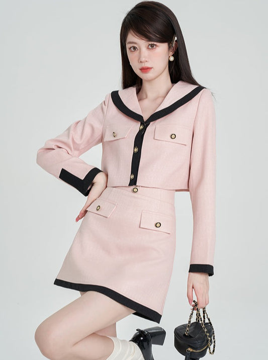 베이비 돌스위트 재킷 + 하이웨이스트 스커트