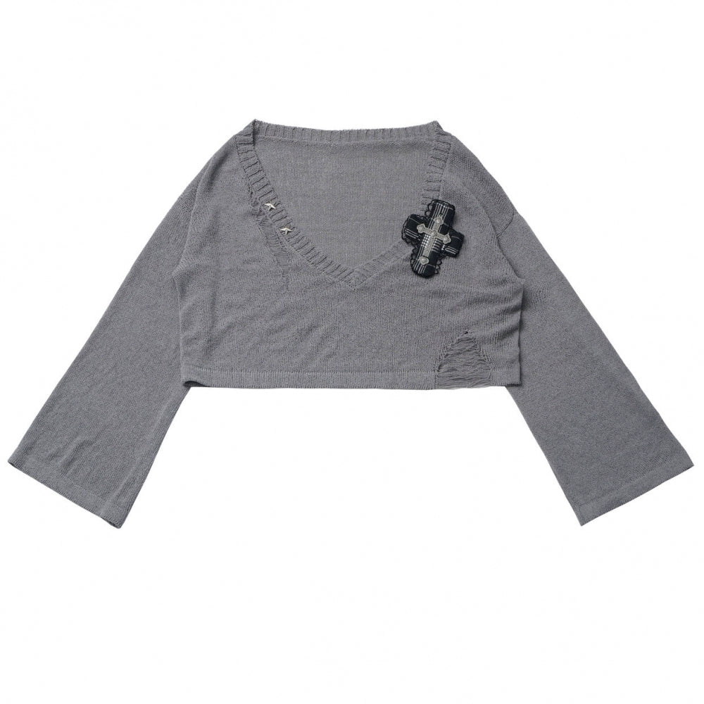 ホルターネックベスト+ルーズトップス+チェックスカート+レッグウォーマー