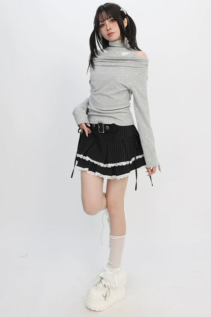Dark Sweet Lace-Up Skirt