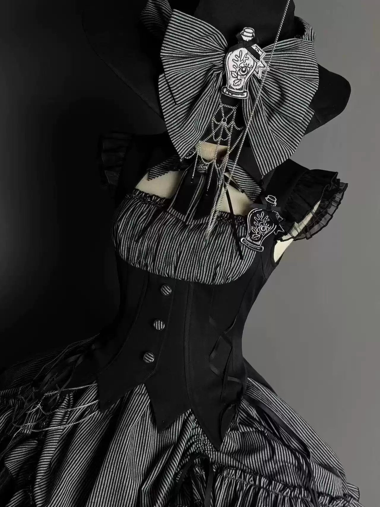 [Vorbestellschluss 8. Mai] Schmales ärmelloses Halloween-Gothic-Kleid im Zaubertrank-Stil