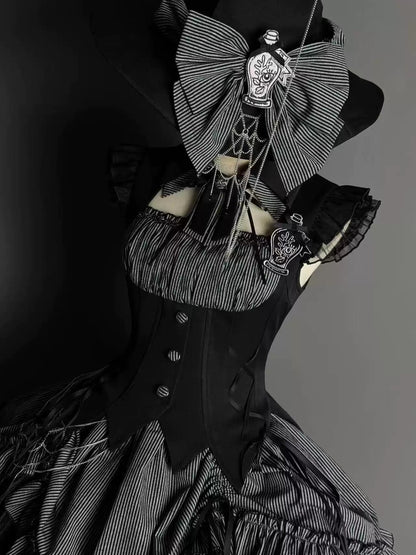 [Vorbestellschluss 8. Mai] Schmales ärmelloses Halloween-Gothic-Kleid im Zaubertrank-Stil