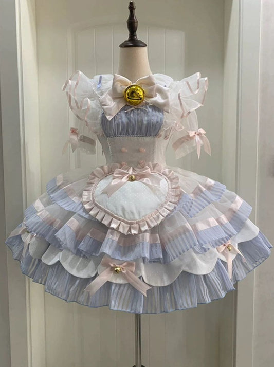 마법 소녀 벨 메이드 로리타 드레스 JSK 로리타 귀여운 슈퍼 달콤한 부드러운 자매 공주 드레스