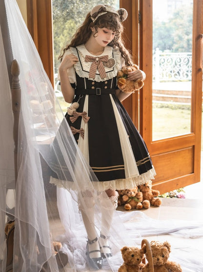 Schokolade mädchenhaftes Retro Lolita Kleid