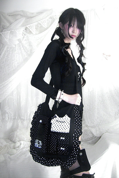 ポルカドットビッグリボンアジャスタブルバッグ