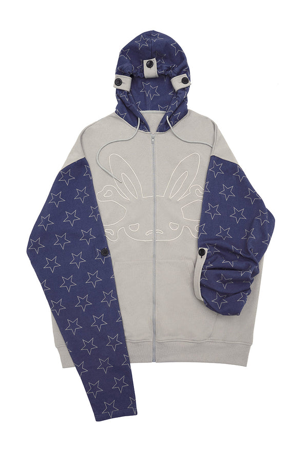 Loose Bicolor Hooded Mode Hoodie