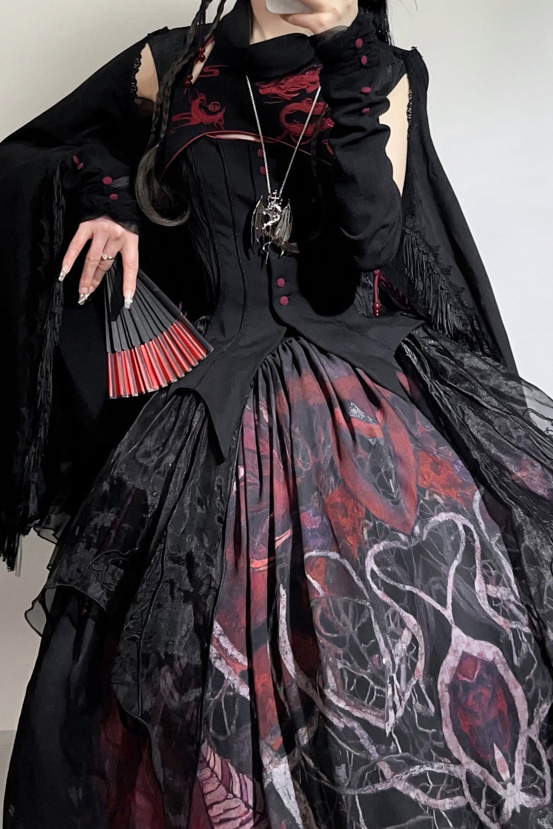 [Deadline for reservations: February 26th] Red Dragon x Black Dragon x Purple Snake Lolita China Gothic Setup