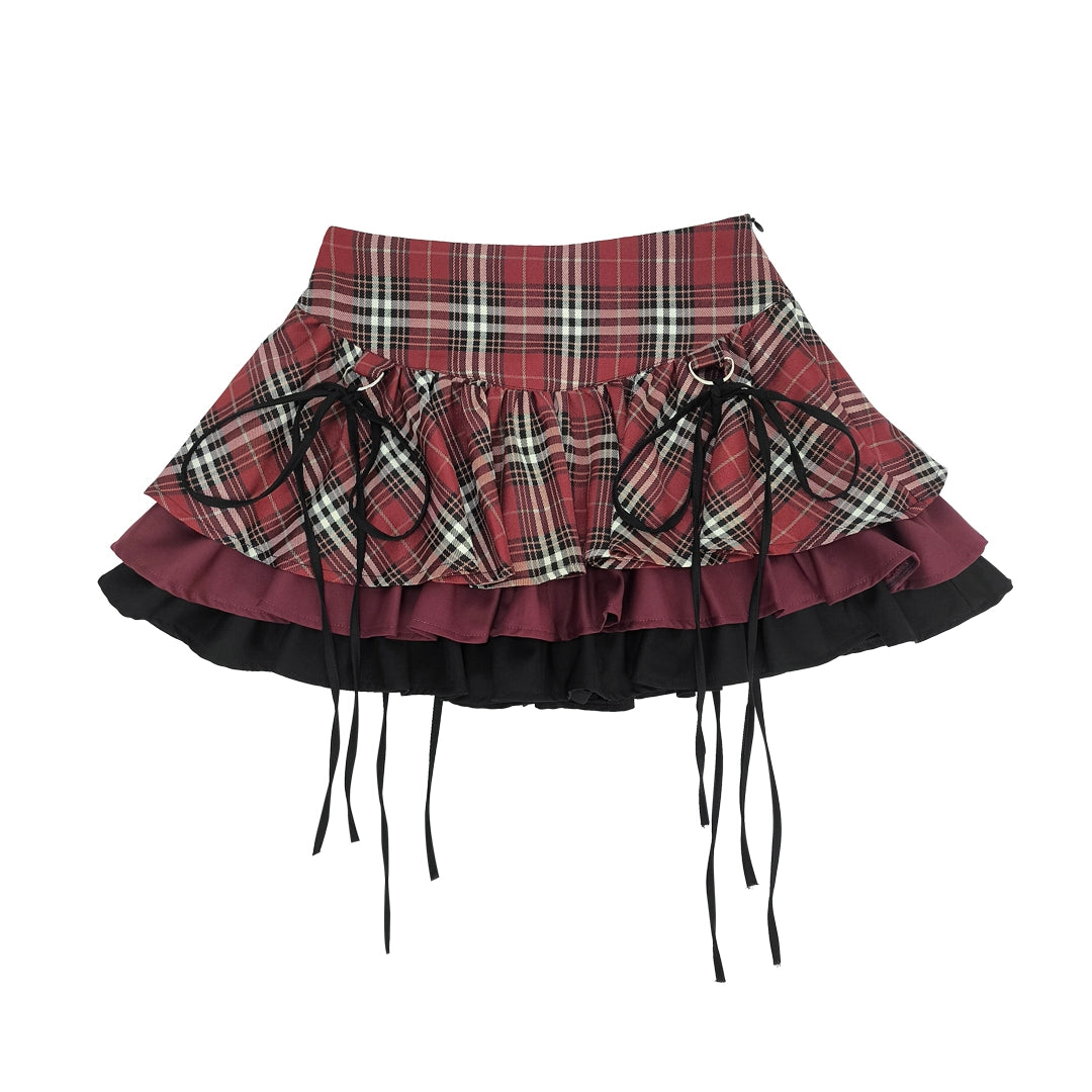 地雷チェッククールショートスカート