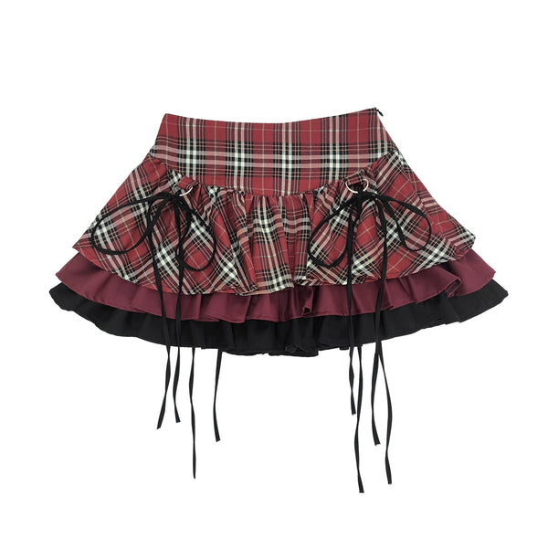 地雷チェッククールショートスカート