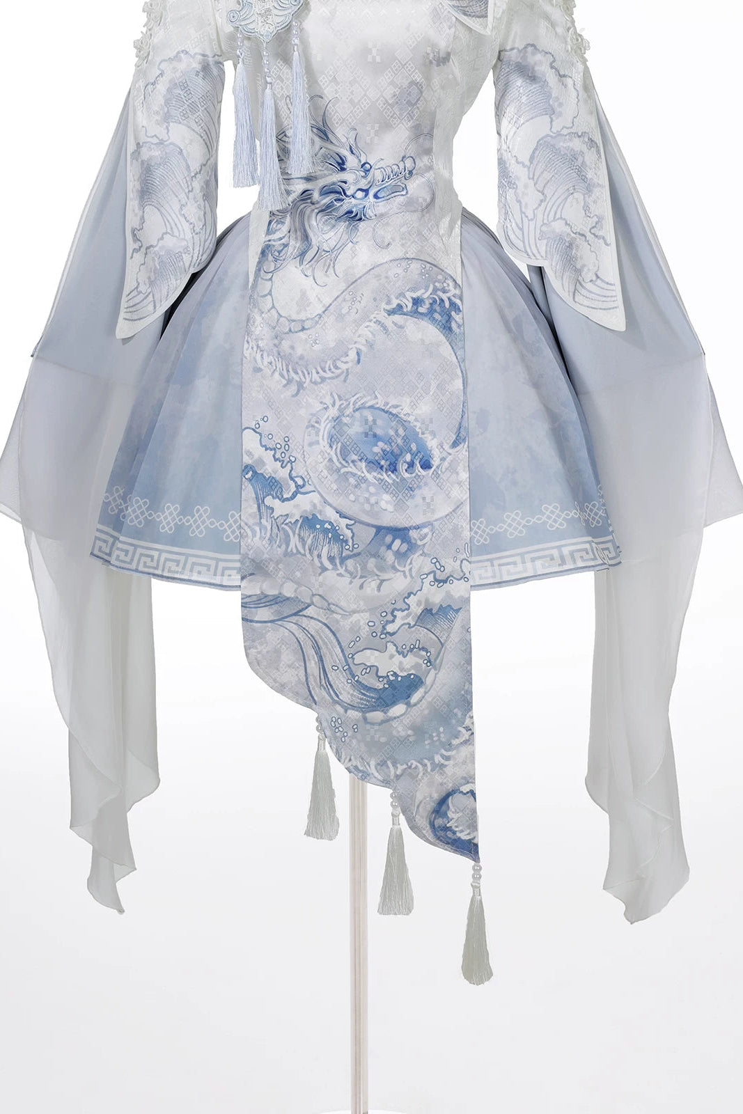 [Reservierungsschluss am 3. November] Neues asymmetrisches Panel-Kleidset im Chinese-Lolita-Stil mit Drachenmotiv und Quasten