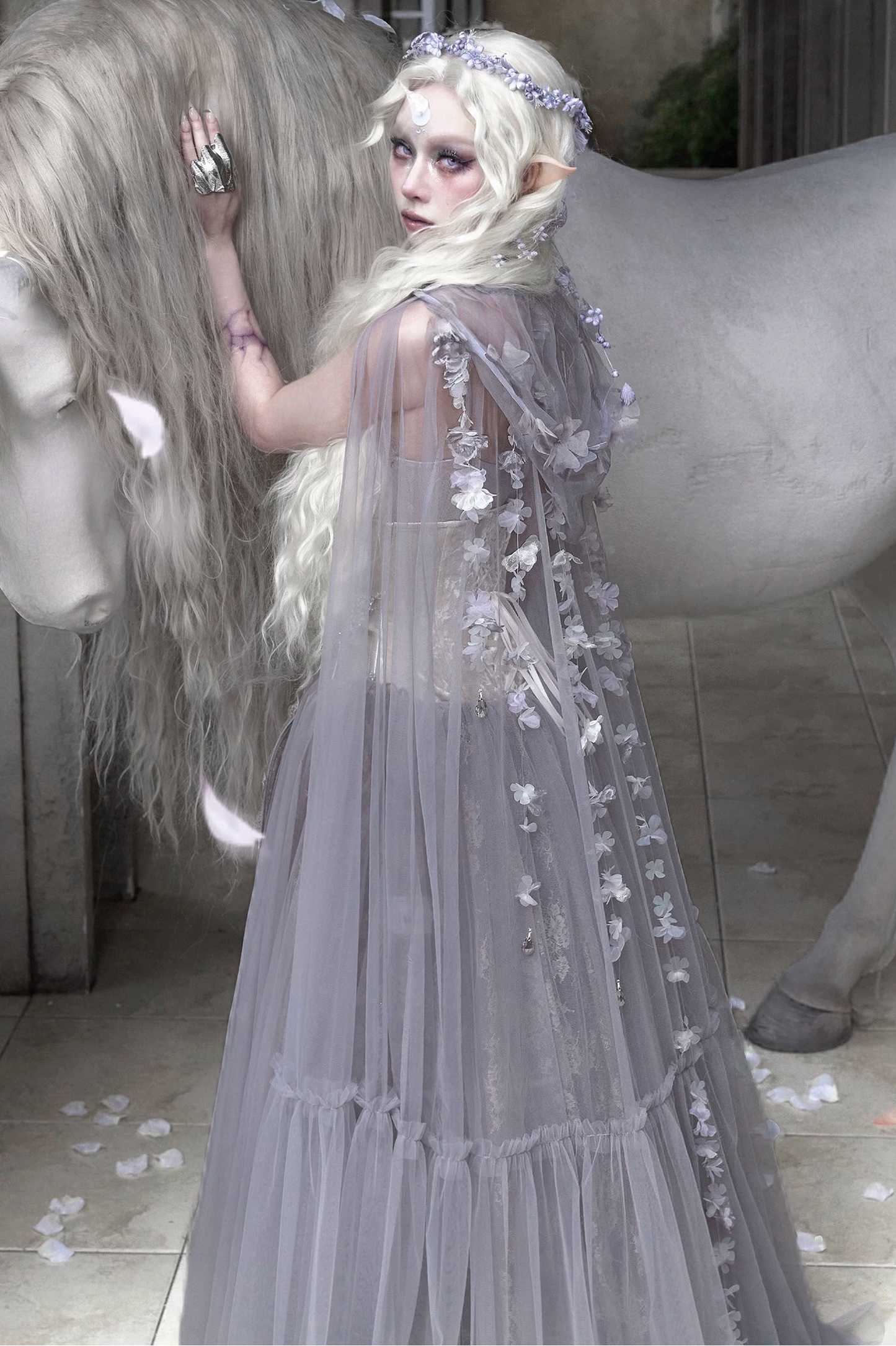 ムーンライトフェアリーメッシュロングケープ