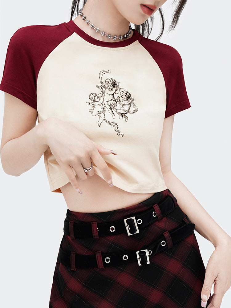 Angel Raglan Cropped T-Shirt