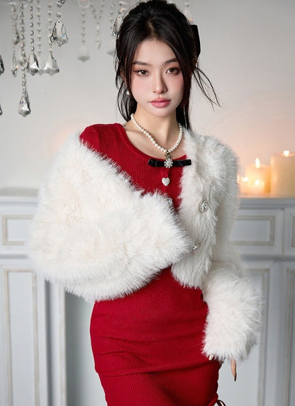 French fur short coat