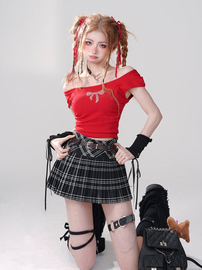 Cool College Belt Check Skirt