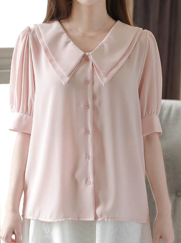 ドールカラーシフォンシャツ