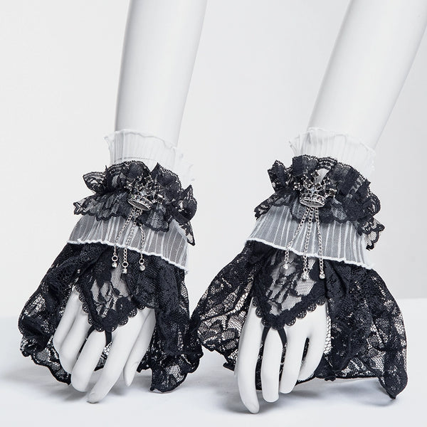 Gothic Noble Delicate Crown Lace Gloves
