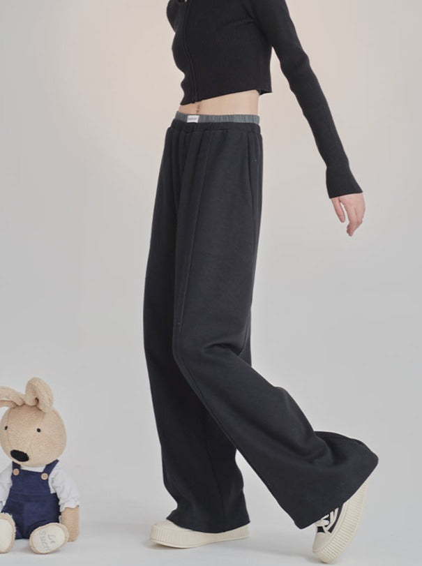 Solid color loose casual pants