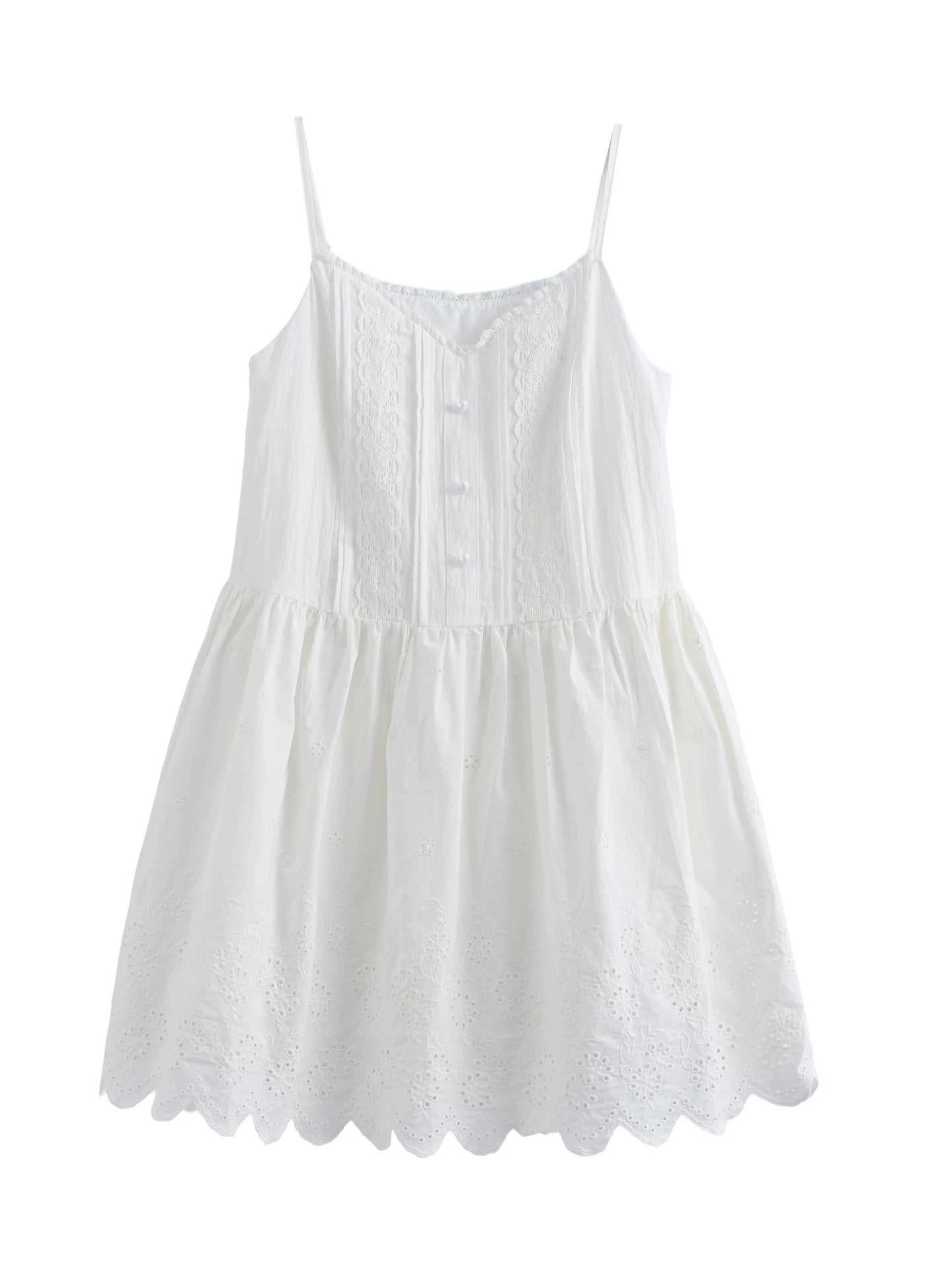 레이스 패치워크 스트랩 원피스