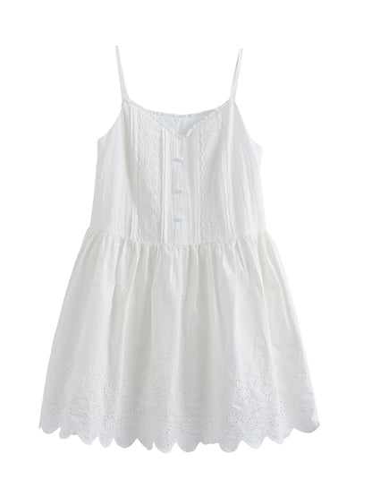 레이스 패치워크 스트랩 원피스