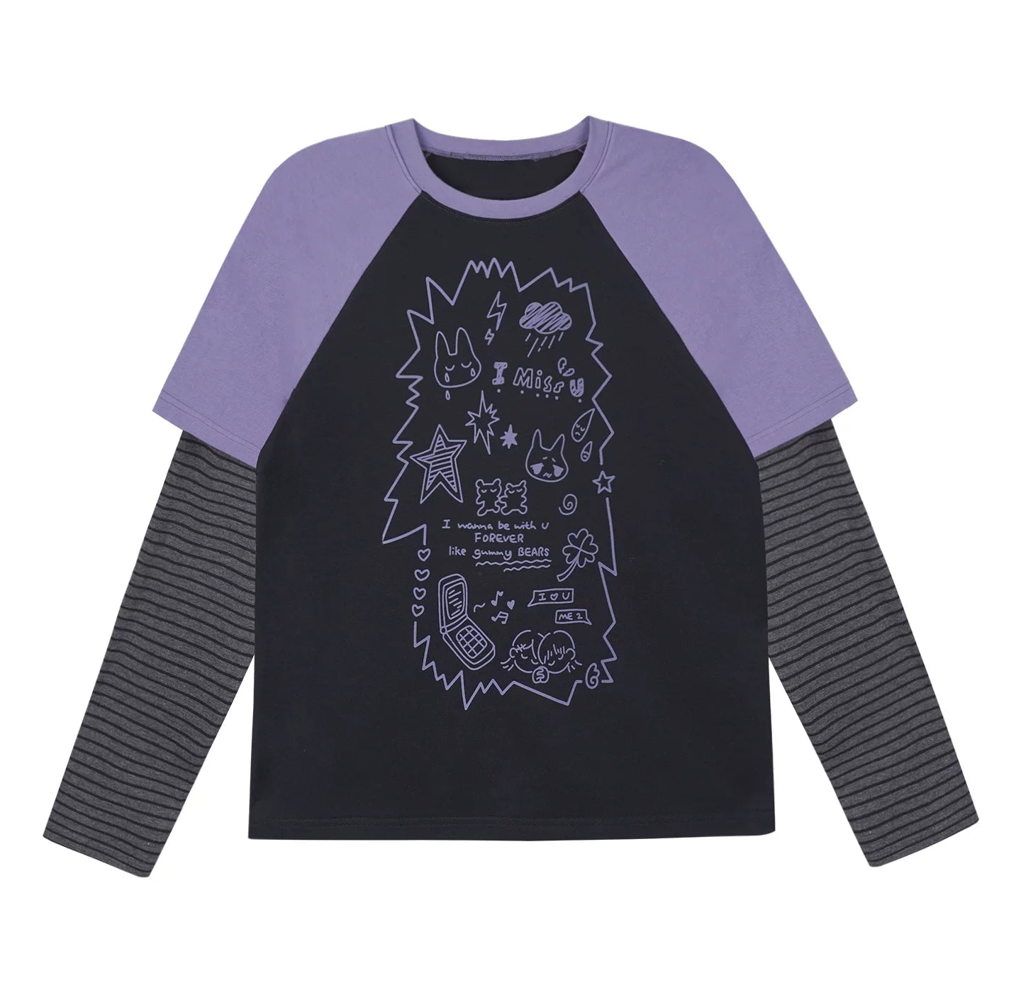 Dark Graffiti Print Top