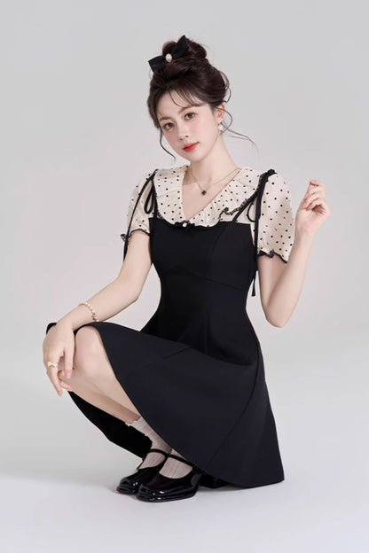 カレッジリボンフレンチワンピース