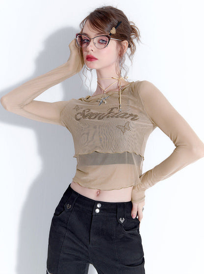 American Retro Sheer Short Tops