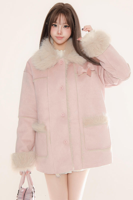 Luxury Fur Trim Cotton Jacket