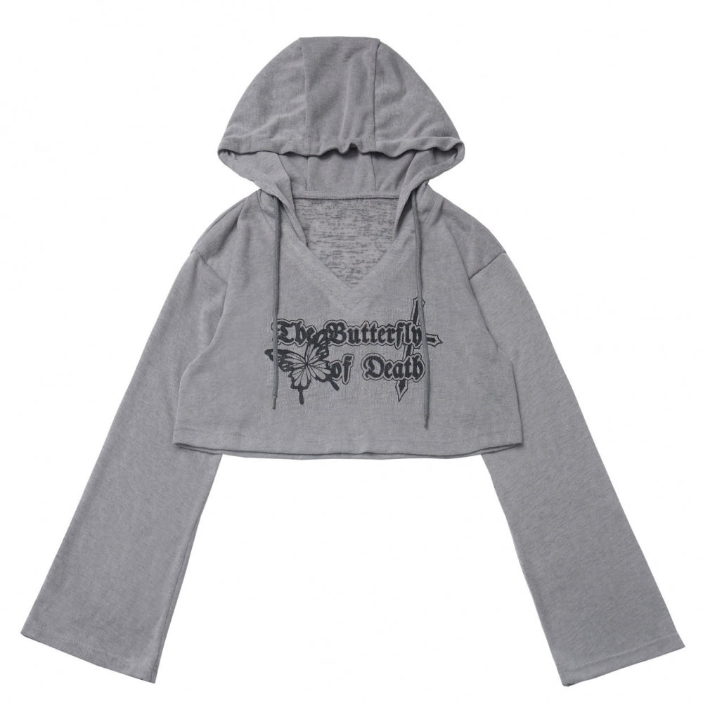 Y2K hooded short top + sleeveless shirt with tie + check culottes