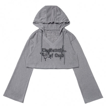 Y2K hooded short top + sleeveless shirt with tie + check culottes