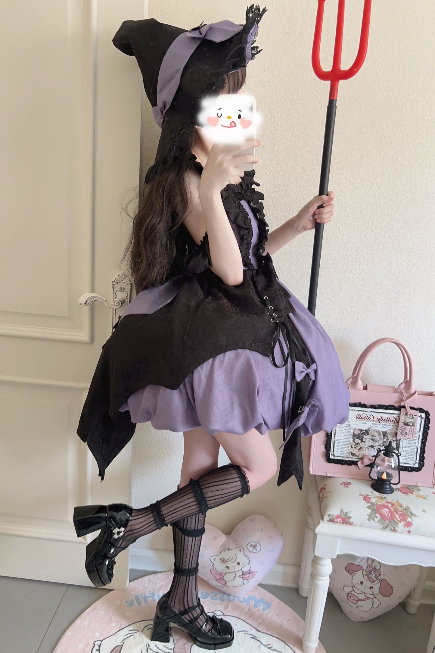 [Reservation deadline on October 5] Little Witch Halloween Bud Dress Set + Witch Hat