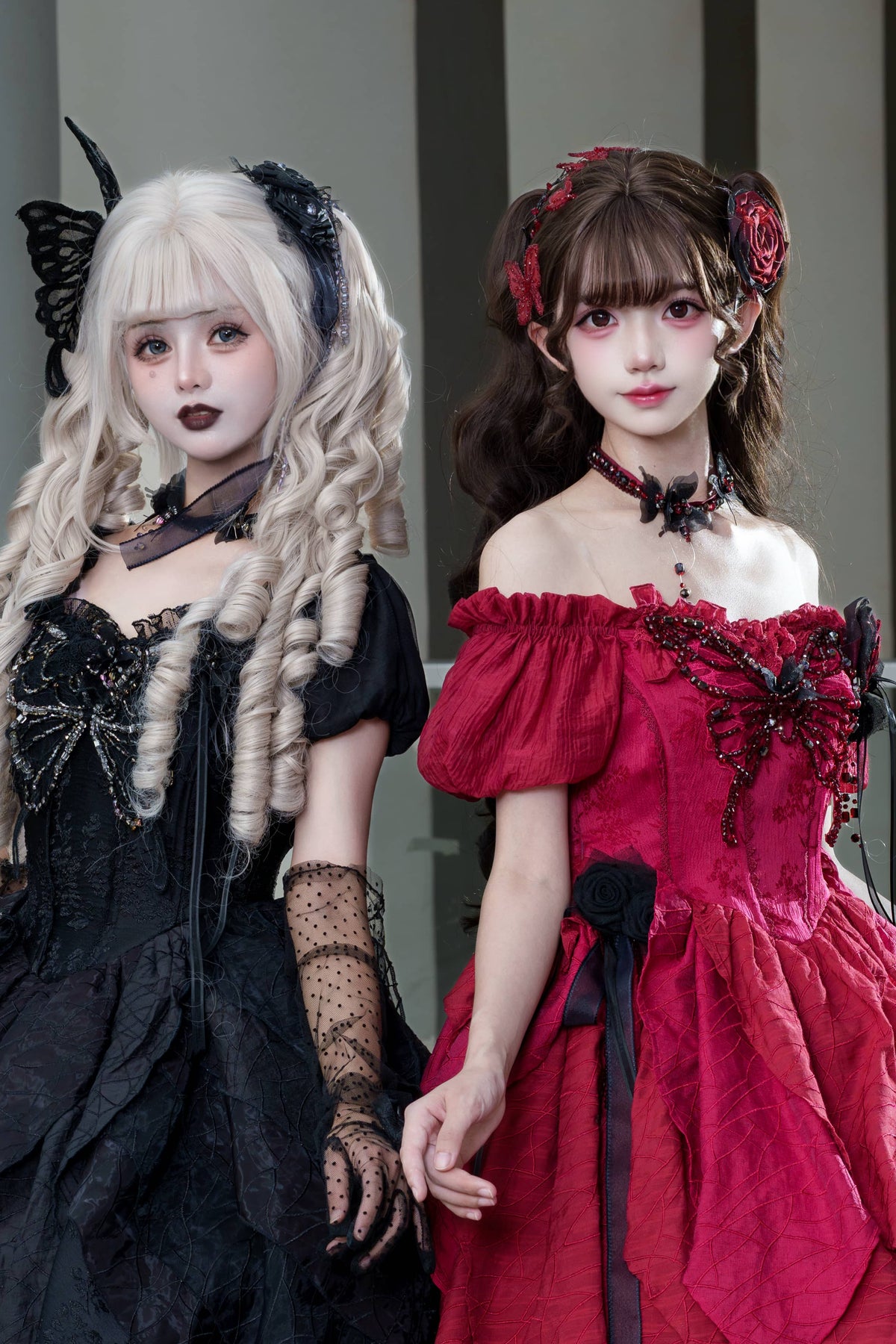 [Pre-order Deadline: October 28] Butterfly Gothic Lolita Series Accessories (Choker Necklace + Hair Clip)