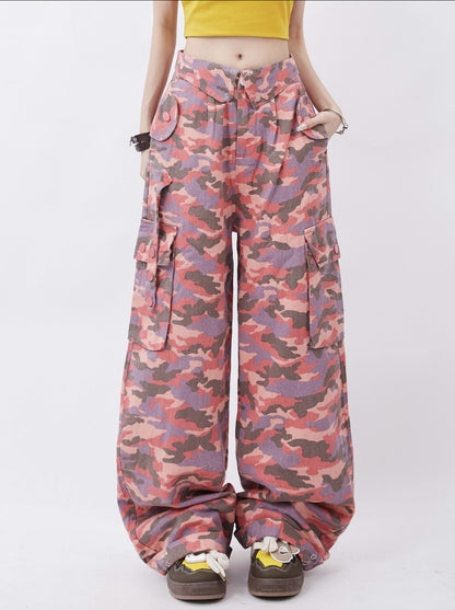 Street Flap Design Pants [Tie-dye Camouflage