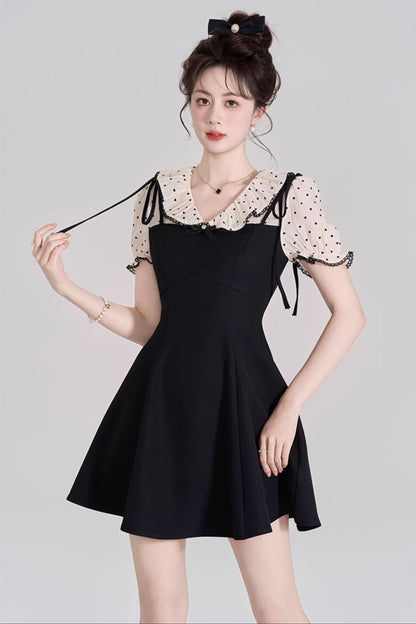 カレッジリボンフレンチワンピース