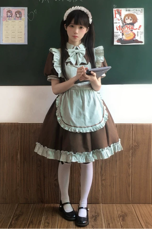 Mint Blackberry Lolita Dress + Apron + Tie