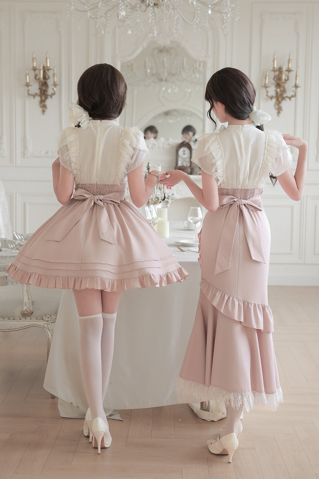 Blush Corset Ruffle Dress