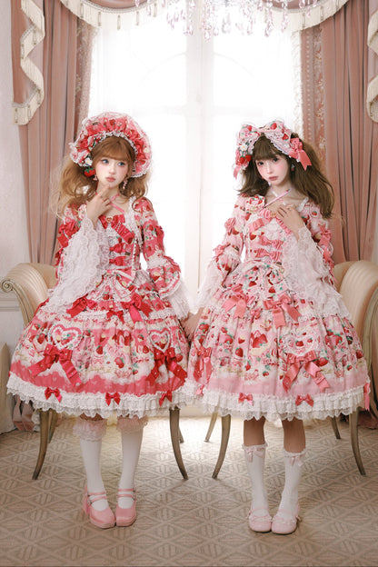 【2月27日予約締切】ストロベリーアンティークドールドレス＋フルセット＋ボンネット＋カチューシャ
