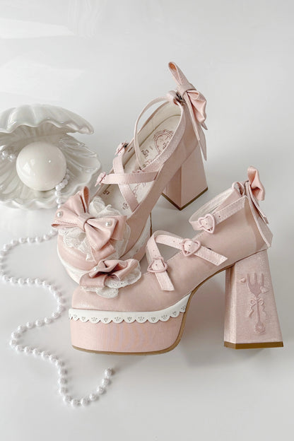 スイートフリルリボンロリータシューズ