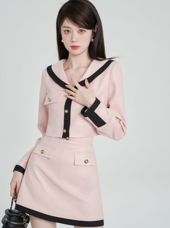 Baby Doll Sweet Jacket + High Waist Skirt