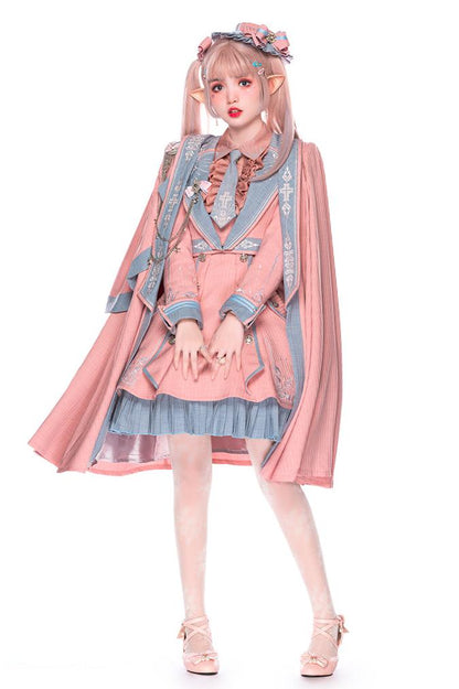 [Reserved product] Opera Shache Field Pink Blue College British Mant Dress Suit