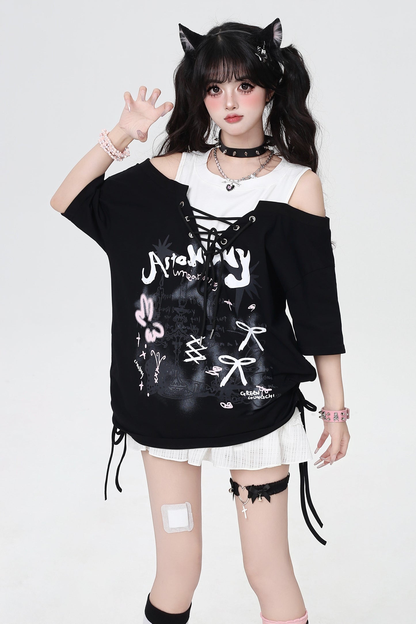 Crazy Girl Off-Shoulder Loose Top