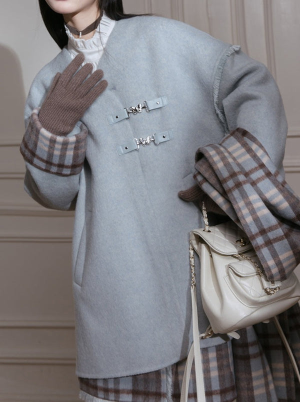 Ice Blue Far Edge Check Court + Check Short Skirt