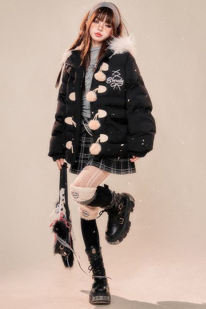 サシーシックンドフーディーコットンジャケット