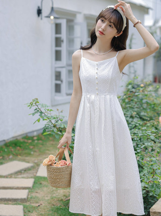 キャミソールサスペンダーデザインドレス