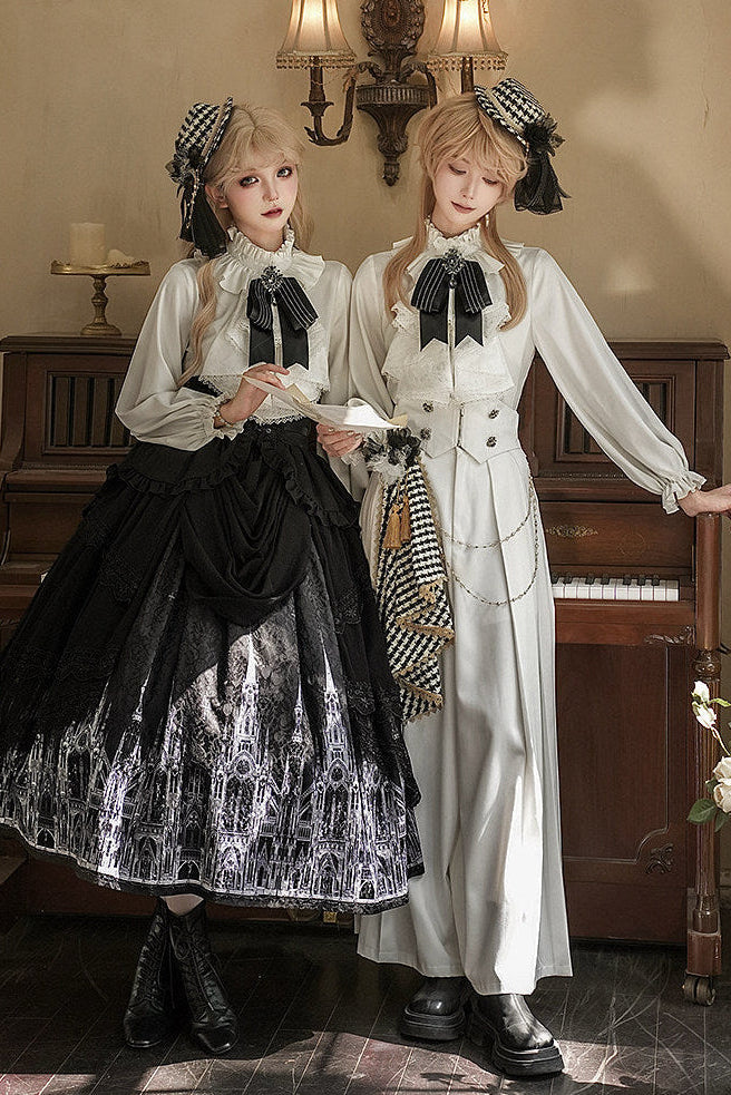 【予約商品】チャーチクワイアゴシックロリータハウンドストゥースドレスアンドプリンススーツフルセット＋コンプリートセット＋ハット