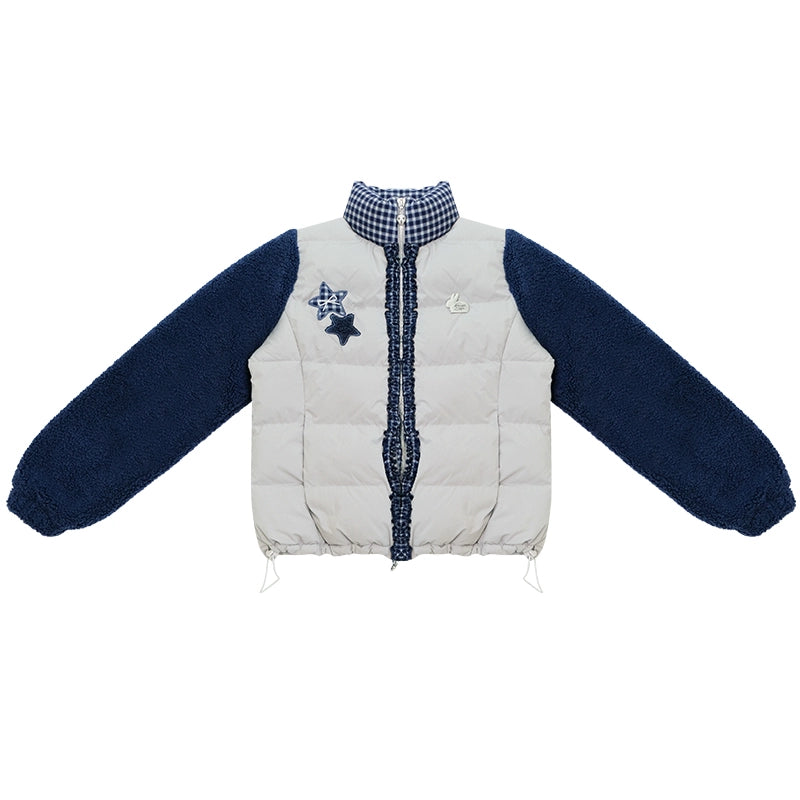 スタープリントカラーブロックコート