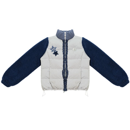 スタープリントカラーブロックコート