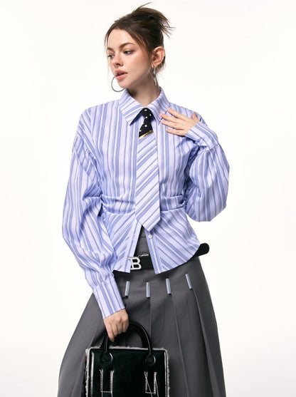 Striped Waist Mark Shirt