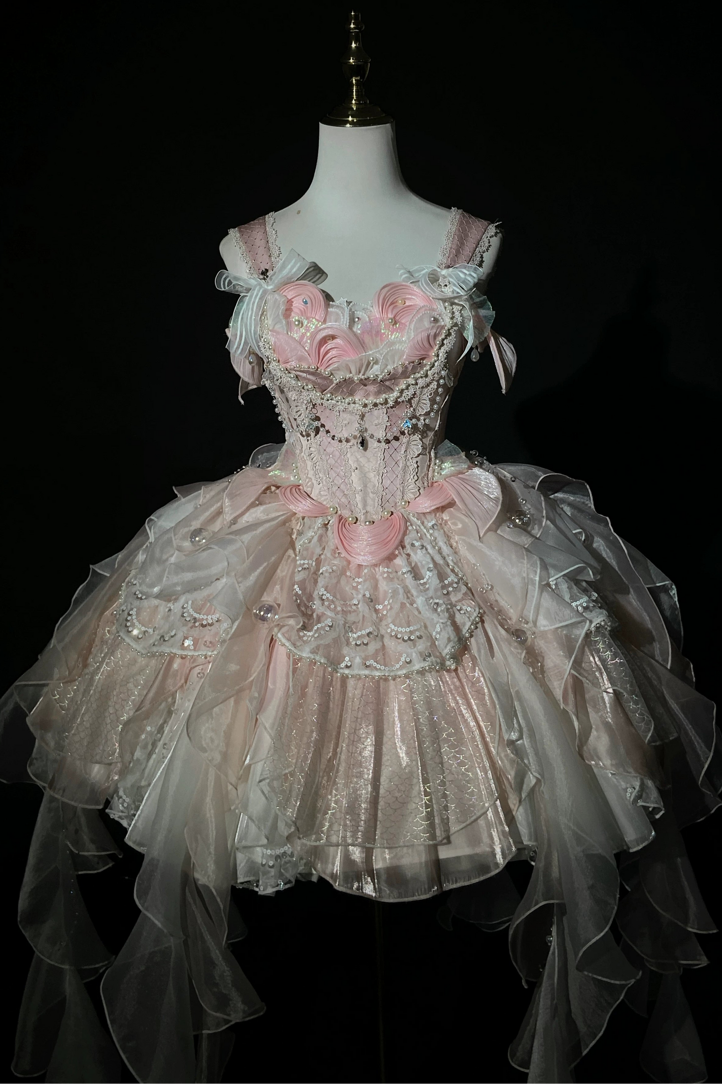 Mermaid Chiffon Lolita Dress + Crown + Headband + Sleeves