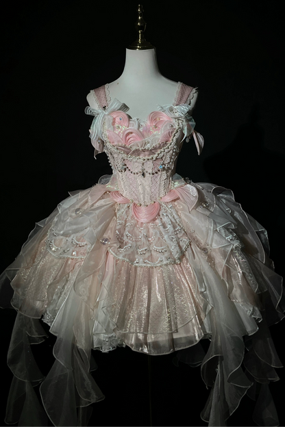 Mermaid Chiffon Lolita Dress + Crown + Headband + Sleeves